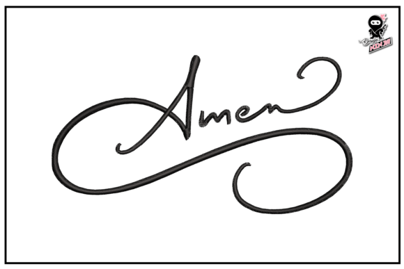 Amen Embroidery Design