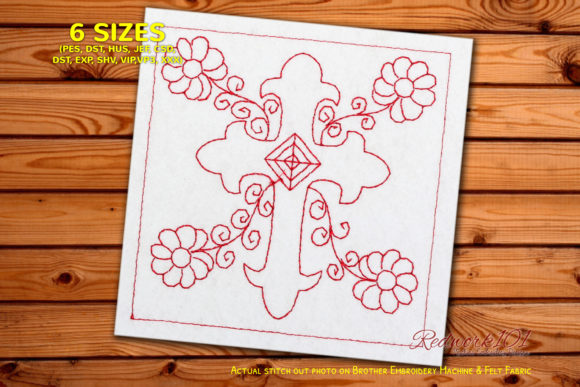 Christian Cross with Floral Design