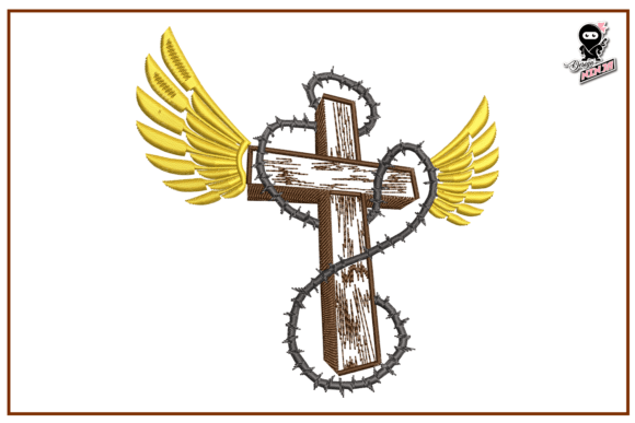 Christian Cross with Wings