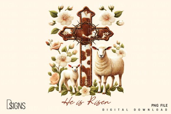 He is Risen Christian Easter Embroidery