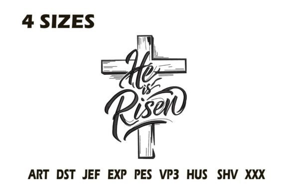He is Risen Cross Embroidery