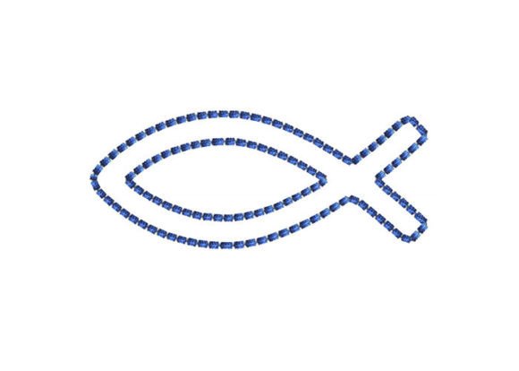 Jesus Fish Bean Stitch Oval