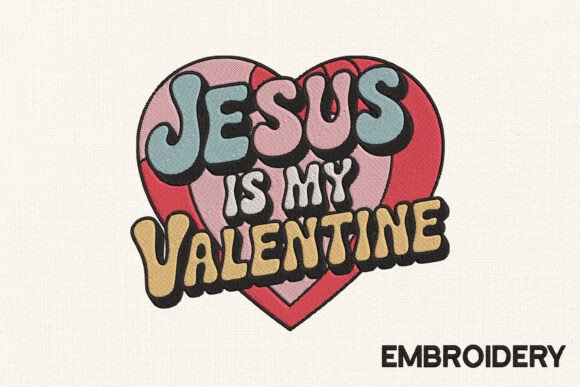 Jesus Valentine Embroidery Design