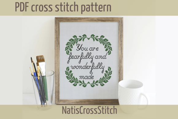 Religious Cross Stitch Pattern Psalm 139